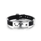 Simple Fashion Twelve Constellation Aries Geometric 316l Stainless Steel Silicone Bracelet Silver - One Size