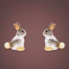 Pearl Rabbit Earring Gray - One Size