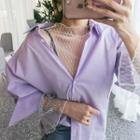 High-neck See-through Mesh Top