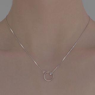 Hoop Pendant Sterling Silver Necklace Necklace - Silver - One Size