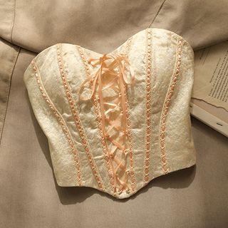 Lace-up Strapless Corset Top
