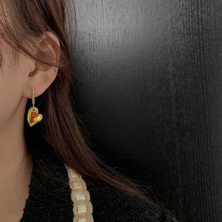 Asymmetrical Heart Drop Earring