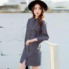 Long-sleeve Check Shirt Dress