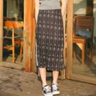 Patterned Midi Chiffon Skirt As Shown In Figure - One Size