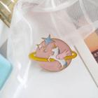 Alloy Unicorn Planet Brooch Pink - One Size