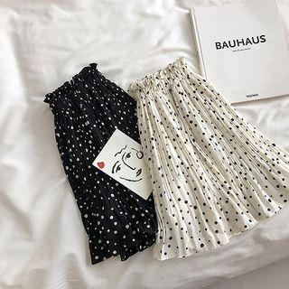 Polka Dot Frilled High-waist Skirt