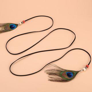 Peacock Feather String Belt