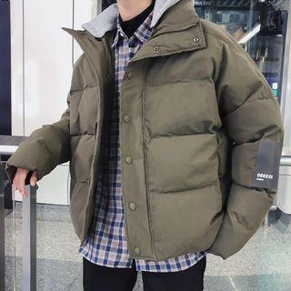 Hooded Snap Buttoned Padded Jacket