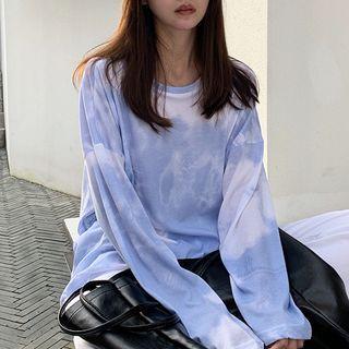 Long-sleeve Tie-dye T-shirt / Camisole Top