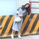 Printed 3/4-sleeve Midi Polo Dress