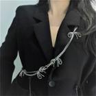 Bow Alloy Crossbody Chain 1 Pc - Silver - One Size