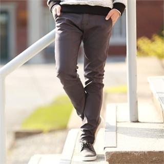 Fleece-lined Straight-cut Pants