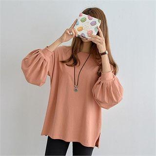 Balloon-sleeve Loose-fit T-shirt