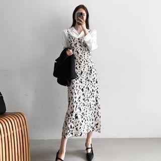 Leopard Print Overall Dress