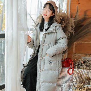 Floral Embroidered Padded Duffle Jacket