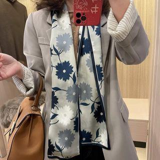 Flower Silk Scarf Off-white - One Size