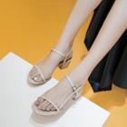 Plain Chunky-heel Sandals