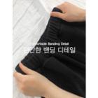 Letter Contrast-trim Sweatpants Black - One Size