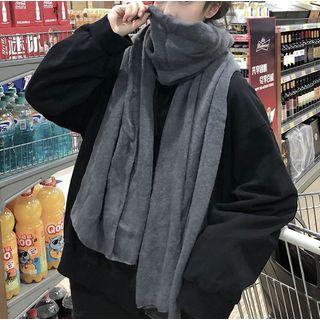 Oversized Print Pullover / Plain Scarf