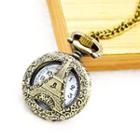 Chain Necklace With Tower Pocket Watch Design As Shown In Figure - One Size