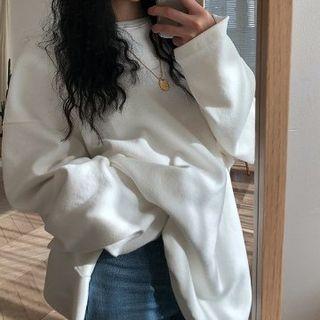 Long-sleeve Oversized T-shirt White - One Size