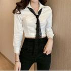 Tie-neck Crop Shirt