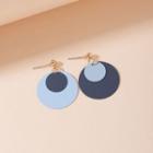 Disc Asymmetrical Alloy Dangle Earring 1 Pair - Era066-02 - Blue - One Size