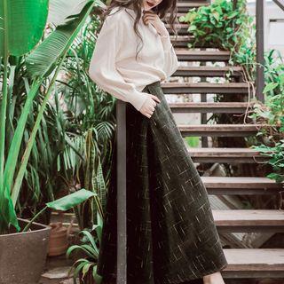 Set: Turtleneck Sweater + A-line Maxi Skirt