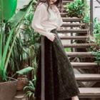 Set: Turtleneck Sweater + A-line Maxi Skirt