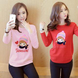 Cartoon Applique Sweater