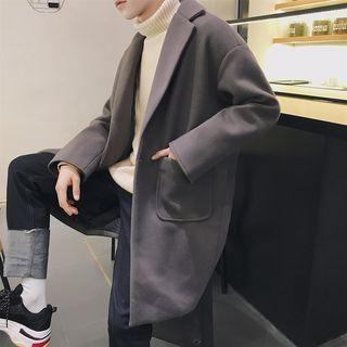 One-button Plain Trench Coat