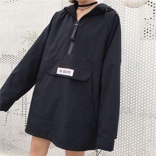 Printed Half Zip Long Hoodie