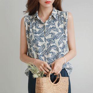 Sleeveless Foliage Blouse
