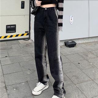 Gradient Mid Rise Loose Fit Jeans