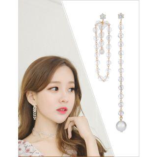 Embellished Asymmetric Drop Earrings