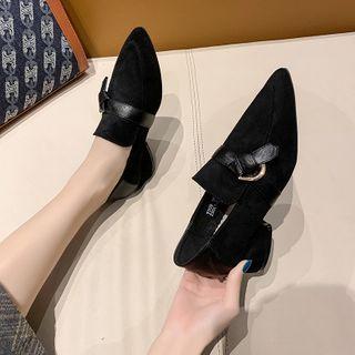 Faux Suede Block-heel Loafers