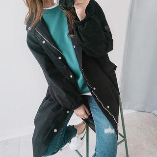 Stand-collar Lettering-back Parka