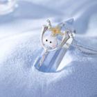 Sagittarius Cat Zodiac Necklace White Cat - Gold & Silver - One Size