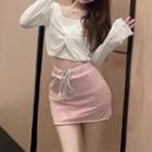 Long-sleeve Top / Camisole Top / Pencil Skirt / Set