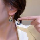 Bow Rhinestone Alloy Fringed Earring 1 Pair - Blue & Gold - One Size