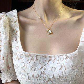 925 Sterling Silver Shell Planet Necklace