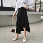 High-waist Irregular Hem Midi Skirt