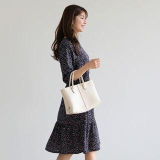 Drawstring-waist Pattern A-line Dress