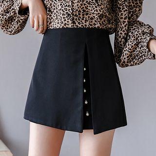 Faux Pearl A-line Mini Skorts