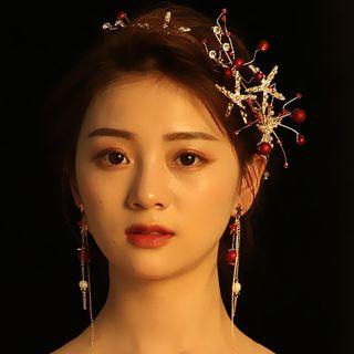 Set: Wedding Starfish Headpiece + Fringed Earring