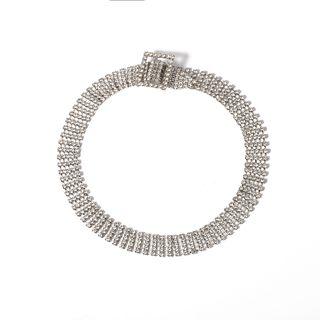 Rhinestone Choker 2582 - Silver - One Size