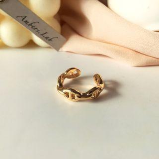 Chain Open Ring 1 Pc - Gold - One Size