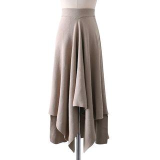 Asymmetrical Midi A-line Skirt