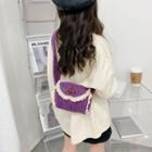 Lace Trim Knit Crossbody Bag