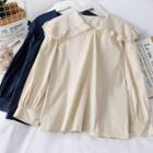 Lace-trim Sailor-collar Loose Blouse